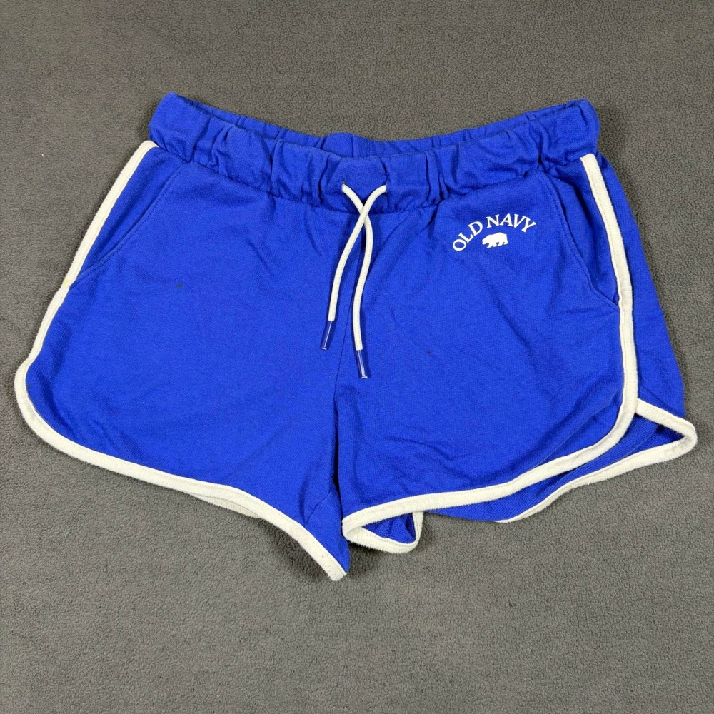 Old Navy Shorts Girls XL Blue Dolphin Trim Fleece Drawstring